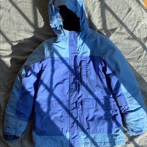 Kids ski jacket with matching mittens.